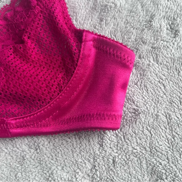 Victoria's Secret VTG 70s 80s Gold Crown Label Pink Lace Pearl Underwire Bra 34B - Picture 13 of 16